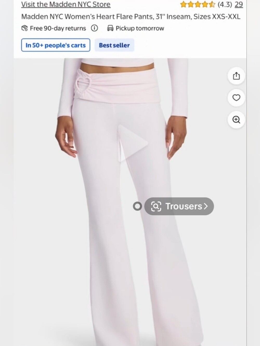 Madden NYC Women's Heart Flare Pants